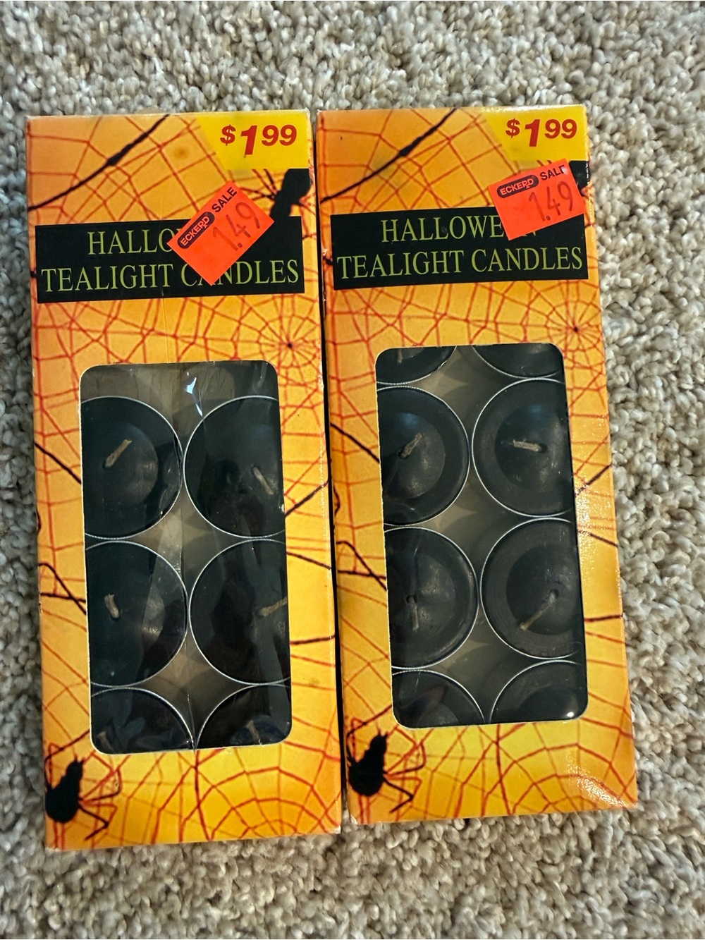 Vtg Eckerd Halloween Black Tealight Candles-(One Box Incomplete,16 Candles)